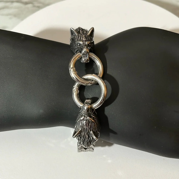 VIKING CELTIC WOLF STAINLESS STEEL BRACELET - Picture 3 of 7